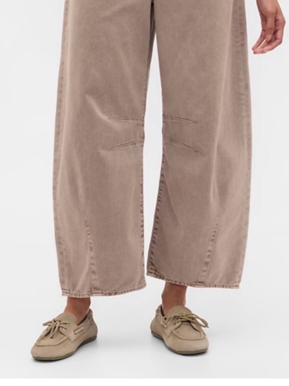 GAP Wide-Leg Horseshoe Denim 33 Tall, Weathered Brown